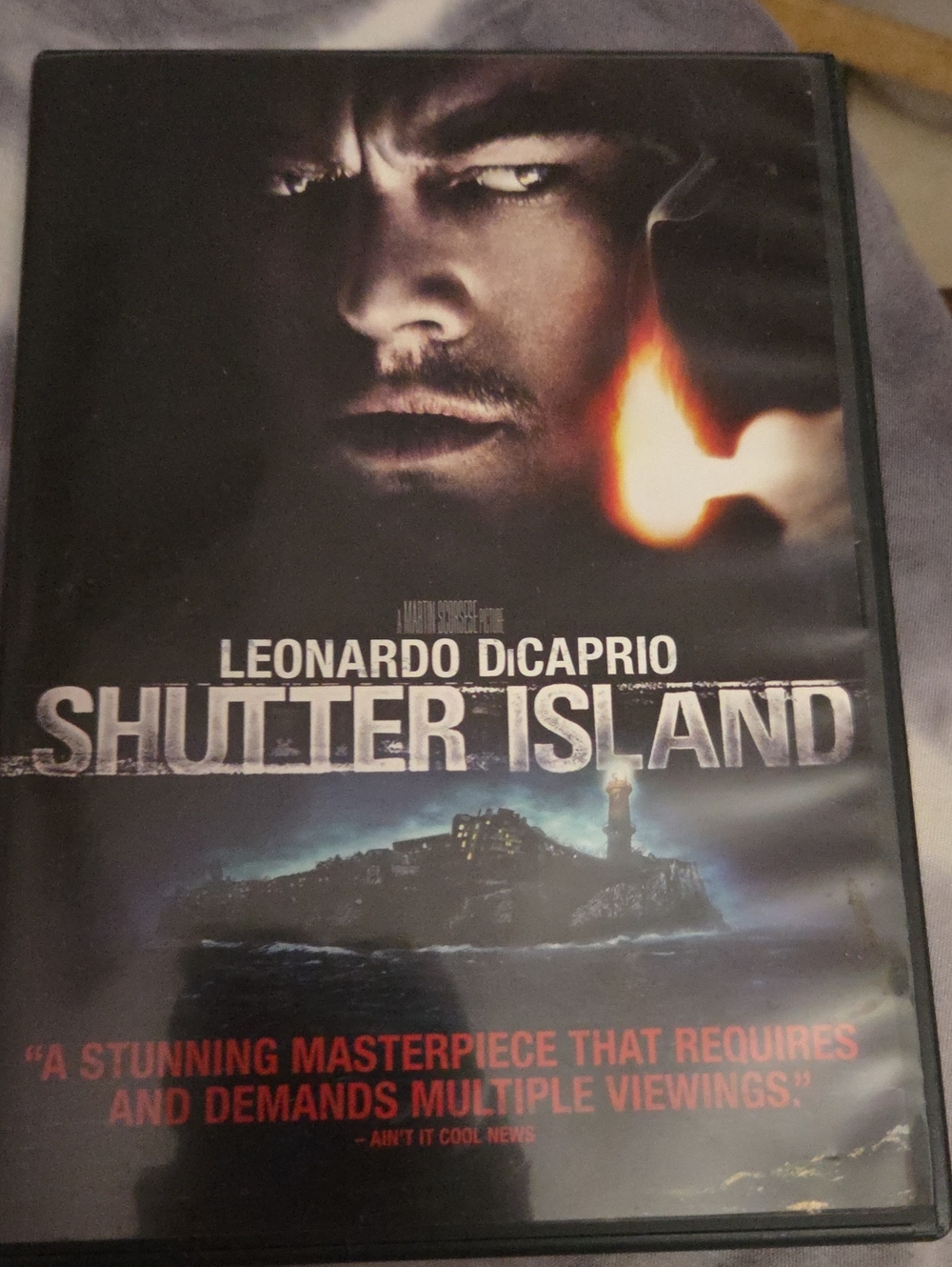 Shutter Island DVD featuring Leonardo DiCaprio - Black with Blue Artwork